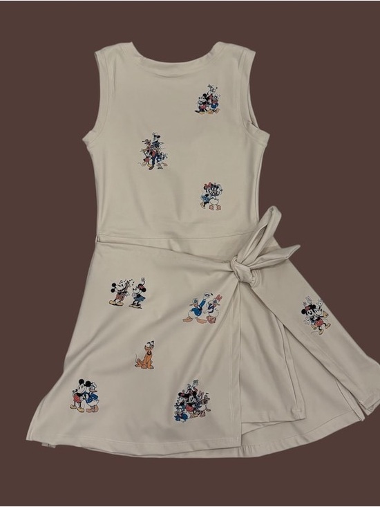 Mapatx Dresses & Skirts - Cream Cartoon-Print Tie-Waist Mini Dress